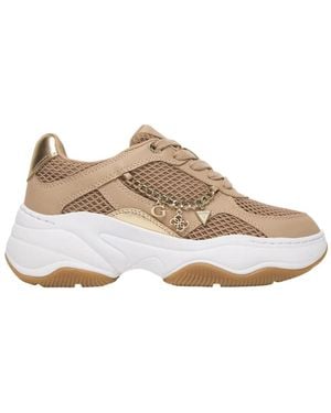 Guess Beige Polyethylene Chunky Trainers - Multicolour