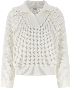 Brunello Cucinelli V-Neck Knitwear - Blanco