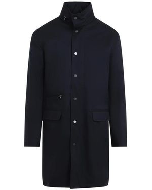 Kiton Single-Breasted Coats - Blu