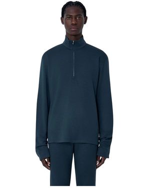 Rier Fitness ,Zwart ,Wol Polar Jogging Shirt - Blauw
