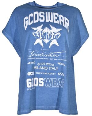 Gcds Tops ,Blauw T-Shirts En Polo's