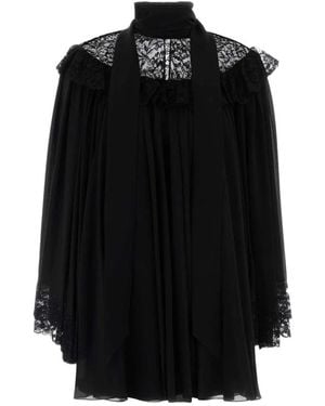 Chloé Seiden-Minikleid - Schwarz