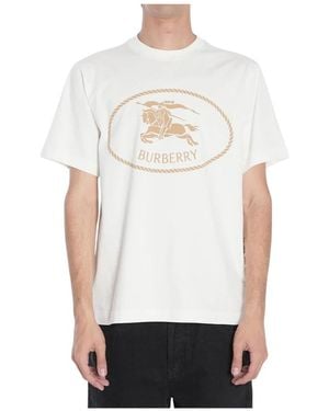 Burberry Tops ,Wit ,Katoen Knight Katoenen T-Shirt