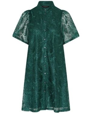 Bruuns Bazaar Wald Palme Kleid Mit Puffärmeln - Grün