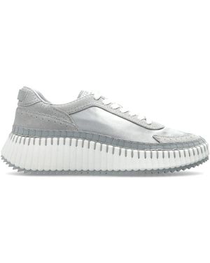 Chloé Schoenen ,Grijs ,Leer Nama Sneakers - Wit