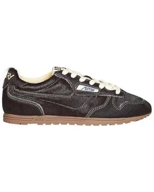Autry Schoenen ,Bruin ,Katoen Windspin Low Sneakers - Zwart