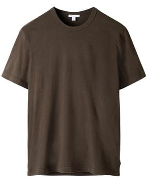 James Perse T-Shirt Met Korte Mouwen En Ronde Hals - Bruin