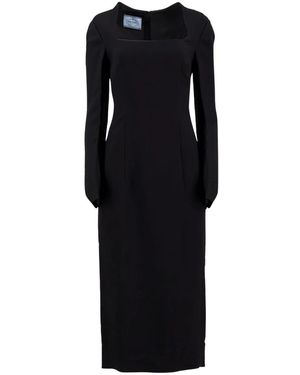 Prada Triangle Logo Dress - Zwart