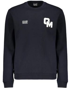EA7 Katoenen Sweatshirt Met Logo - Blauw