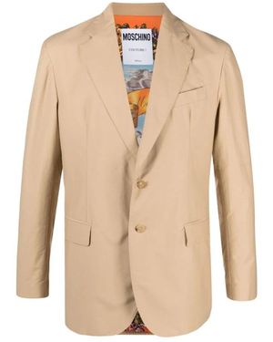 Moschino Cotton Blend Blazer - Natural