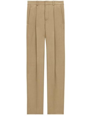 Saint Laurent Straight Trousers - Natural