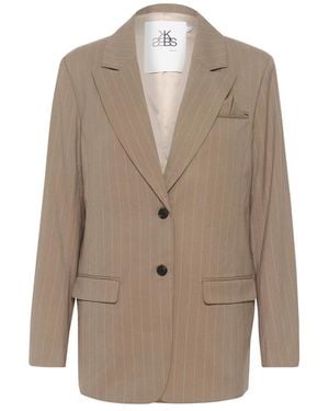 Karen By Simonsen Gestreifter blazer jacke walnuss - Natur