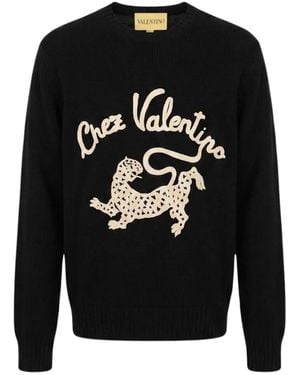 Valentino Round-Neck Knitwear - Black