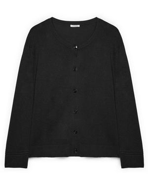 FIORELLA RUBINO Truien & Vesten ,Zwart ,Nylon Viscose Blend Cardigan