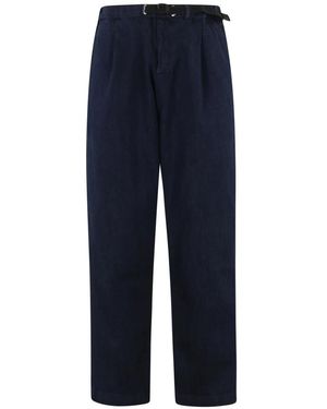 White Sand Blauwe Katoenen Broek Met Zakken