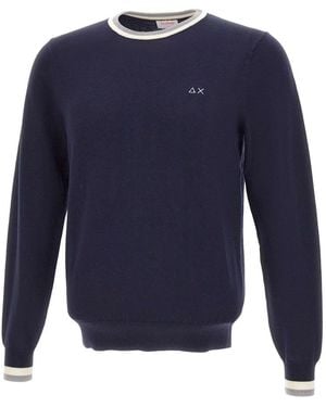Sun 68 Round-Neck Knitwear - Blue