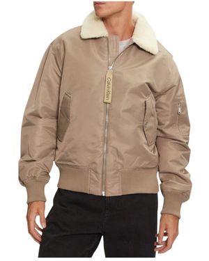 Calvin Klein Faux Fur & Shearling Jackets - Marron