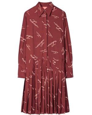 Paul Smith Abito Camicia Love Seta Mix - Rood
