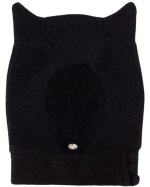 Coperni Cappello nero a corna lavorato a maglia