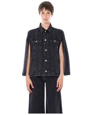CYCLE Jassen ,Zwart ,Denim Candy Denim Poncho Jacket - Blauw