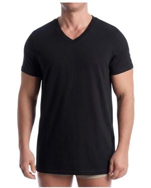 Calvin Klein Tops ,Zwart ,Katoen Katoenen Stretch V-Hals T-Shirt (2-Pack)