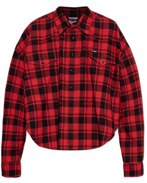 Vetements Geruit Overhemd Met Borstzak - Rood