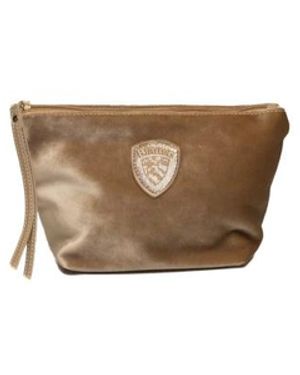 Blauer Debby Samt-Clutch - Natur