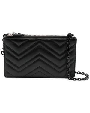 Gucci Gg Marmont Leder Mini Bag - Schwarz