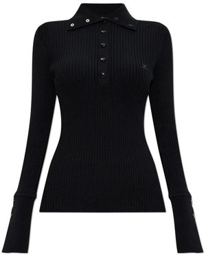 Courreges V-Neck Knitwear - Nero