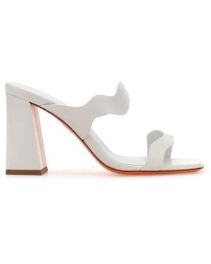 Santoni Heeled Mules - Bianco