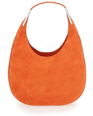 SAVETTE Rode Suède Hobo Tas - Oranje
