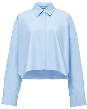 DRYKORN Boxy Blouse Met Verborgen Knopen - Blauw