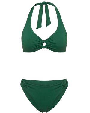 Fisico Microfaser Bikini Mit Makramee-Ringen - Grün
