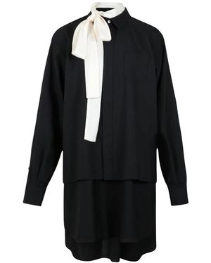 Sacai Kleedjes ,Zwart ,Korte Chemisier Jurk