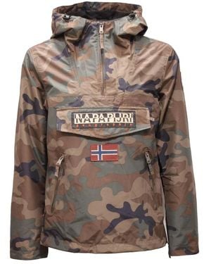 Napapijri Sommer Regenwald Jacke Fantasy Print - Braun