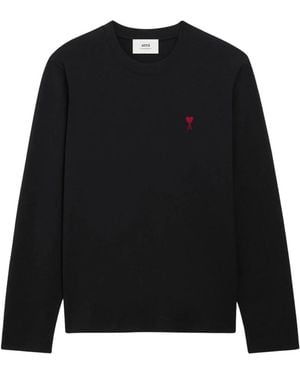 Ami Paris Long Sleeve Tops - Black