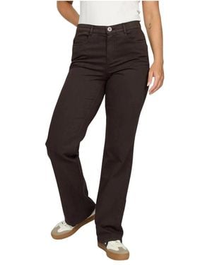 2-Biz Pantalones Sencillos Marrón Oscuro Widy, Mujer, Talla - Negro