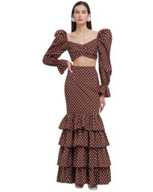WEILI ZHENG Maxi Skirts - Brown