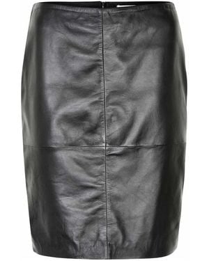 Soaked In Luxury Schwarzer Lederrock Schmale Silhouette - Grau