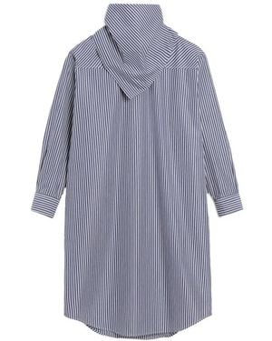 Ami Paris Gestreiftes Bandana-Kragen Kleid Klar Blau