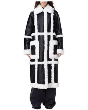 Stand Studio Single-Breasted Coats - White