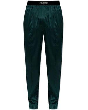 Tom Ford Stretch Silk Satin Pj Pants - Groen