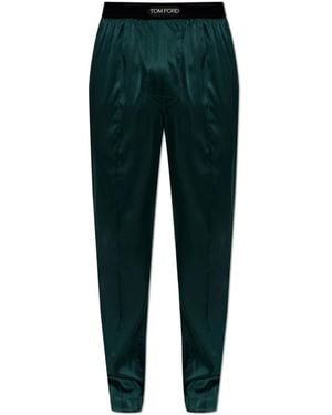 Tom Ford Stretch Silk Satin Pj Pants - Groen