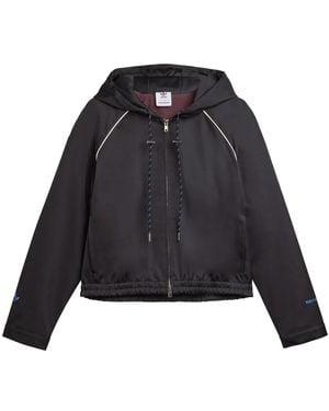 adidas Fitness ,Zwart ,Satijn Satin Capuchontrui