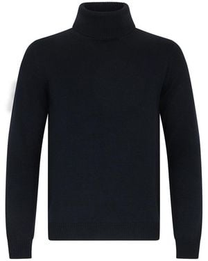 Roberto Collina Truien & Vesten ,Blauw ,Wol Turtleneck Trui