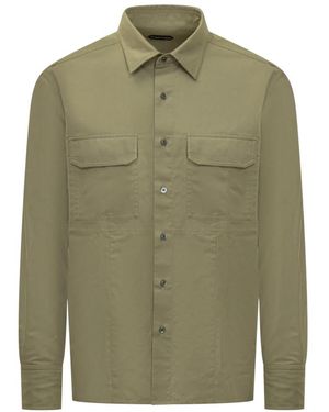 Tom Ford Cotton Twill Military Shirt - Groen