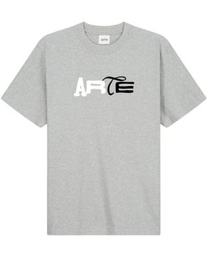 Arte' Logo Duo Baumwoll T-Shirt - Grau