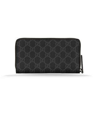 Gucci Accessoires ,Grijs ,Leer Wallet - Zwart