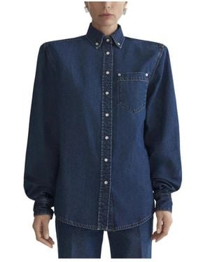 Mugler Denim Shirts - Blue