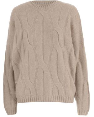 Allude Truien & Vesten ,Kasjmier Cashmere En Zijden Trui - Bruin